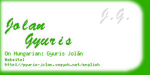 jolan gyuris business card